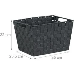 RELAXDAYS 10x Corbeilles De Rangement, Avec Poignées, Paniers Polyvalents Pour étagères Et Armoires, HxLxP:22 X 35 X 25,5 Cm, Gris -Petit rangement Soldes Magasin 67371297 5