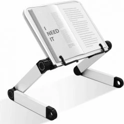 Cisea Support De Livre Réglable, Hauteur Et Angle Réglables, Support De Livre Ergonomique Avec Trombones Pour Grands Livres Scolaires, Livres De Musique, Tablette, Recettes De Cuisine