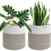TANèTUE Panier à Plantes Lot De 2 Paniers à Fleurs En Corde Tissé Paniers De Rangement Multifonctionnels En Jute Robuste Avec Poignées Pratiques Organisateur De Rangement 11 X 11 Panier De Sol Pour Plantes Pot De Fleurs D'intérieur -Petit rangement Soldes Magasin 67426057 1