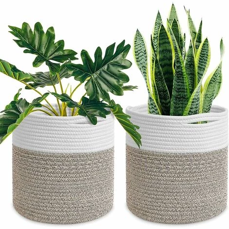 TANèTUE Panier à Plantes Lot De 2 Paniers à Fleurs En Corde Tissé Paniers De Rangement Multifonctionnels En Jute Robuste Avec Poignées Pratiques Organisateur De Rangement 11 X 11 Panier De Sol Pour Plantes Pot De Fleurs D'intérieur 3 TANèTUE Panier à Plantes Lot De 2 Paniers à Fleurs En Corde Tissé Paniers De Rangement Multifonctionnels En Jute Robuste Avec Poignées Pratiques Organisateur De Rangement 11 X 11 Panier De Sol Pour Plantes Pot De Fleurs D'intérieur