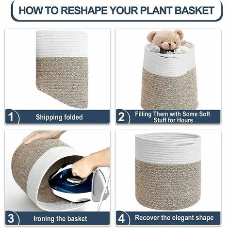 TANèTUE Panier à Plantes Lot De 2 Paniers à Fleurs En Corde Tissé Paniers De Rangement Multifonctionnels En Jute Robuste Avec Poignées Pratiques Organisateur De Rangement 11 X 11 Panier De Sol Pour Plantes Pot De Fleurs D'intérieur 6 TANèTUE Panier à Plantes Lot De 2 Paniers à Fleurs En Corde Tissé Paniers De Rangement Multifonctionnels En Jute Robuste Avec Poignées Pratiques Organisateur De Rangement 11 X 11 Panier De Sol Pour Plantes Pot De Fleurs D'intérieur – Image 4