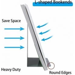 TANèTUE Serre-livres Décoratifs Noirs En Métal Robustes, Serre-livres En Métal, Support De Butée De Séparateur D'étagères Avec Tampon En Caoutchouc Antidérapant Pour Décor, Maison, Bureau, Bibliothèque, école, Cadeau -Petit rangement Soldes Magasin 67426286 3