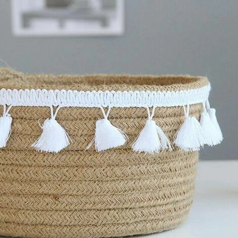 TANèTUE Panier De Rangement De Jute Boîte Panier Pliable Pour Jouets Cosmétiques Accessoires 20.5 * 10cm - Comme Image 6 TANèTUE Panier De Rangement De Jute Boîte Panier Pliable Pour Jouets Cosmétiques Accessoires 20.5 * 10cm - Comme Image – Image 4