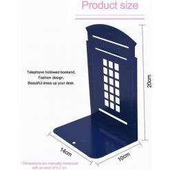 TANèTUE Serre-livres Bleu, 1 Paire De Métal Lourd Antidérapant Robuste Cabine Téléphonique Cadeau Décoratif Pour étagère Bureau Bibliothèque Scolaire (bleu) 9 TANèTUE Serre-livres Bleu, 1 Paire De Métal Lourd Antidérapant Robuste Cabine Téléphonique Cadeau Décoratif Pour étagère Bureau Bibliothèque Scolaire (bleu) -Petit rangement Soldes Magasin 67428043 3