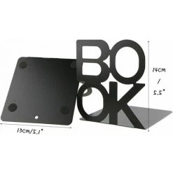 TANèTUE Simple Livre Noir Lettre Motif Métal Serre-livres Organisateur De Livre Pour Bureau Bureau Décoration De La Maison Cadeau -Petit rangement Soldes Magasin 67428847 2