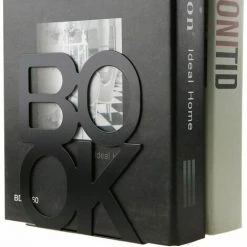 TANèTUE Simple Livre Noir Lettre Motif Métal Serre-livres Organisateur De Livre Pour Bureau Bureau Décoration De La Maison Cadeau -Petit rangement Soldes Magasin 67428847 5