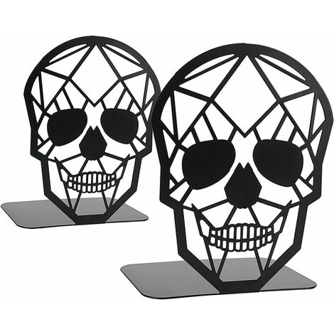 TANèTUE Serre-livres Tête De Mort, Serre-livres Décoratifs Squelette Serre-livres Robustes Serre-livres En Métal Noir Pour étagères à Livres 3 TANèTUE Serre-livres Tête De Mort, Serre-livres Décoratifs Squelette Serre-livres Robustes Serre-livres En Métal Noir Pour étagères à Livres