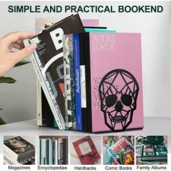 TANèTUE Serre-livres Tête De Mort, Serre-livres Décoratifs Squelette Serre-livres Robustes Serre-livres En Métal Noir Pour étagères à Livres 10 TANèTUE Serre-livres Tête De Mort, Serre-livres Décoratifs Squelette Serre-livres Robustes Serre-livres En Métal Noir Pour étagères à Livres -Petit rangement Soldes Magasin 67428893 4
