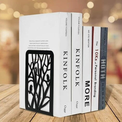 PREMIER Serre Livre 2Pcs Cale Livre En Métal Serre Livre 17.5x12x9cm Serre-Livres Antidérapants Décoratifs Pour Livres Lourds Bloque Livre Pour Bibliothèque Bureau Écoles Librairie(A,Noir) 6 PREMIER Serre Livre 2Pcs Cale Livre En Métal Serre Livre 17.5x12x9cm Serre-Livres Antidérapants Décoratifs Pour Livres Lourds Bloque Livre Pour Bibliothèque Bureau Écoles Librairie(A,Noir) â Image 4