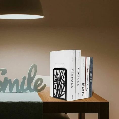 PREMIER Serre Livre 2Pcs Cale Livre En Métal Serre Livre 17.5x12x9cm Serre-Livres Antidérapants Décoratifs Pour Livres Lourds Bloque Livre Pour Bibliothèque Bureau Écoles Librairie(A,Noir) 7 PREMIER Serre Livre 2Pcs Cale Livre En Métal Serre Livre 17.5x12x9cm Serre-Livres Antidérapants Décoratifs Pour Livres Lourds Bloque Livre Pour Bibliothèque Bureau Écoles Librairie(A,Noir) â Image 5
