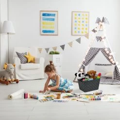 RELAXDAYS 1x Corbeille De Rangement, Avec Poignées, Panier Polyvalent Pour étagères Et Armoires, HxLxP:22 X 35 X 25,5 Cm, Gris -Petit rangement Soldes Magasin 67452160 3