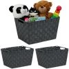 RELAXDAYS 3x Corbeilles De Rangement, Avec Poignées, Paniers Polyvalents Pour étagères Et Armoires, HxLxP:22 X 35 X 25,5 Cm, Gris -Petit rangement Soldes Magasin 67452161 1