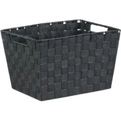 RELAXDAYS 3x Corbeilles De Rangement, Avec Poignées, Paniers Polyvalents Pour étagères Et Armoires, HxLxP:22 X 35 X 25,5 Cm, Gris -Petit rangement Soldes Magasin 67452161 2