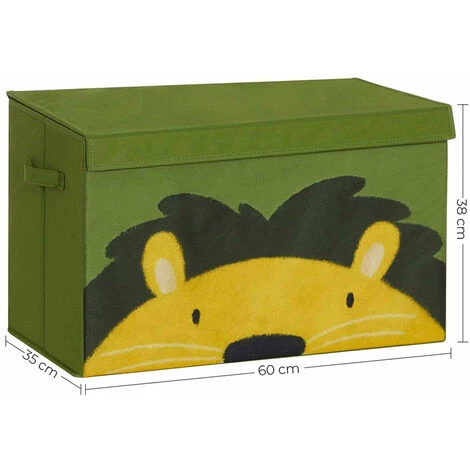 HELLOSHOP26 Boîte à Jouets Coffre De Rangement Pour Enfants Organisateur Pliable Avec Poignées Et Couvercle 60 X 35 X 38 Cm Pour Salon Vert Et Jaune - Jaune 4 HELLOSHOP26 Boîte à Jouets Coffre De Rangement Pour Enfants Organisateur Pliable Avec Poignées Et Couvercle 60 X 35 X 38 Cm Pour Salon Vert Et Jaune - Jaune – Image 2