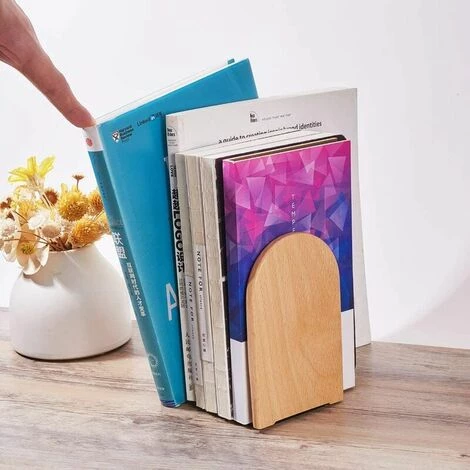 FLYME Serre Livre Lot De 4 Serre-Livres En Bois En Forme De L Pour La Maison, Le Bureau, L'école Et Les Bibliothèques 6 FLYME Serre Livre Lot De 4 Serre-Livres En Bois En Forme De L Pour La Maison, Le Bureau, L'école Et Les Bibliothèques – Image 4