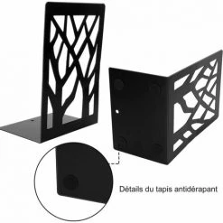 FLYME Serre Livre Lot De 6 Serre Livre, Serre-Livres En Métal, Anti-Rayures Et Antidérapant Presse Livre Noir Pour Enfant, Bureau, Salon Et Salle D'étude, École, Librairie Et Bibliothèque(6.8 × 3.54inch) -Petit rangement Soldes Magasin 67553610 3