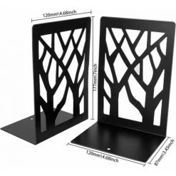 FLYME Serre Livre Lot De 6 Serre Livre, Serre-Livres En Métal, Anti-Rayures Et Antidérapant Presse Livre Noir Pour Enfant, Bureau, Salon Et Salle D'étude, École, Librairie Et Bibliothèque(6.8 × 3.54inch) -Petit rangement Soldes Magasin 67553610 5