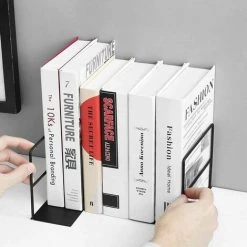 FLYME Serre Livre Bloc Livre, Cale Livre, 2 Pièces En Métal Simple Line Style Book Organizer Holder, 13x7 Cm Anti Slip Book étagères Support Pour Bibliothèque, école, Bureau, Maison(noir) 10 FLYME Serre Livre Bloc Livre, Cale Livre, 2 Pièces En Métal Simple Line Style Book Organizer Holder, 13x7 Cm Anti Slip Book étagères Support Pour Bibliothèque, école, Bureau, Maison(noir) -Petit rangement Soldes Magasin 67553627 4