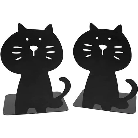 BF Serre-livres Serre-livres En Forme De Chat Serre-livres En Métal épais Mignon Organisateur De Livres Robuste Et Durable Pour Bibliothèque école Bureau étude à Domicile 1 Paire 11,5 X 10 X 15,5 Cm Noir 5 BF Serre-livres Serre-livres En Forme De Chat Serre-livres En Métal épais Mignon Organisateur De Livres Robuste Et Durable Pour Bibliothèque école Bureau étude à Domicile 1 Paire 11,5 X 10 X 15,5 Cm Noir – Image 3