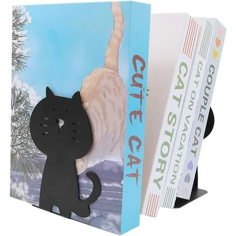 BF Serre-livres Serre-livres En Forme De Chat Serre-livres En Métal épais Mignon Organisateur De Livres Robuste Et Durable Pour Bibliothèque école Bureau étude à Domicile 1 Paire 11,5 X 10 X 15,5 Cm Noir 6 BF Serre-livres Serre-livres En Forme De Chat Serre-livres En Métal épais Mignon Organisateur De Livres Robuste Et Durable Pour Bibliothèque école Bureau étude à Domicile 1 Paire 11,5 X 10 X 15,5 Cm Noir – Image 4