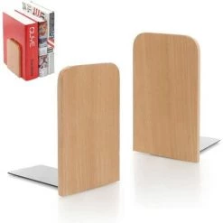 BF Serre-livres 1 Paire De Serre-livres En Bois Petite étagère En Bois Rangement De Table Support De Livre Simple étudiant Attelle De Livre De Bureau Tondeuse 10.5*13*8cm Couleur Bois Tête Carrée