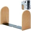 BF Serre-livres 1 Paire De Serre-livres En Bois Petite étagère En Bois Rangement De Table Support De Livre Simple étudiant Attelle De Livre De Bureau Tondeuse 10.5*13*8cm Couleur Bois Tête Ronde -Petit rangement Soldes Magasin 67555529 1