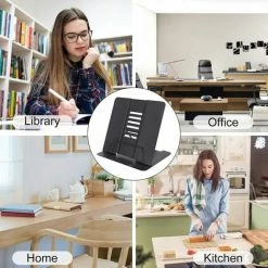 Cisea Support De Lecture, Livre Stand Pour Livre De Cuisine, Porte-Livre En Métal Pliable Enfant Pour Recette, Manuel, Partitions, Tablature, IPad, Peinture, Document, 6 Angle Réglable Et Pliable -Petit rangement Soldes Magasin 67564908 4
