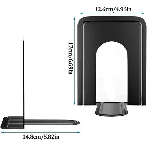 ENLENK Serre-livres En Métal 2 Pièces, Serre-livres Robustes Pour Le Bureau, L'école Et La Maison, Serre-livres Et Chicanes En Métal, Résistant Aux Rayures Et Au Glissement, Séparateurs De Livres Décoratifs Pour Le Bureau 4 ENLENK Serre-livres En Métal 2 Pièces, Serre-livres Robustes Pour Le Bureau, L'école Et La Maison, Serre-livres Et Chicanes En Métal, Résistant Aux Rayures Et Au Glissement, Séparateurs De Livres Décoratifs Pour Le Bureau – Image 2