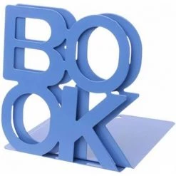 ENLENK 1 Paire De Serre-livres En Métal Antidérapants En Forme De L Pour Support De Bureau (bleu)