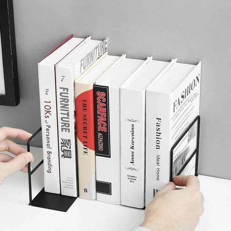 ENLENK Serre Livre Bloc Livre, Cale Livre, 2 Pièces En Métal Simple Line Style Book Organizer Holder, 13x7 Cm Anti Slip Book étagères Support Pour Bibliothèque, école, Bureau, Maison(noir) 6 ENLENK Serre Livre Bloc Livre, Cale Livre, 2 Pièces En Métal Simple Line Style Book Organizer Holder, 13x7 Cm Anti Slip Book étagères Support Pour Bibliothèque, école, Bureau, Maison(noir) – Image 4
