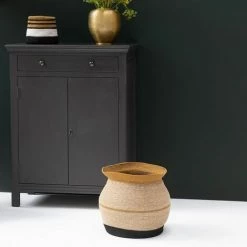 Panier En Jonc De Mer à Bandes Moutarde Et Noir Bayadère Casatera - Marrón 9 Panier En Jonc De Mer à Bandes Moutarde Et Noir Bayadère Casatera - Marrón -Petit rangement Soldes Magasin 67620726 3