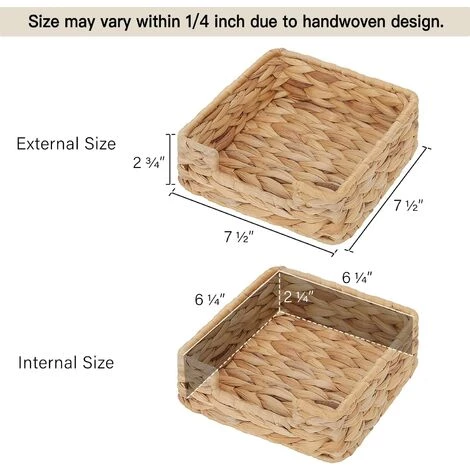 ILOVEMILAN Porte-serviettes En Jacinthe D'eau, Panier En Osier Et Plateau De Service Pour La Cuisine, Porte-serviettes En Rotin Pour Table à Manger, Panier De Rangement En Paille De Rotin, Panier De Rangement De Table, Panier Tissé 4 ILOVEMILAN Porte-serviettes En Jacinthe D'eau, Panier En Osier Et Plateau De Service Pour La Cuisine, Porte-serviettes En Rotin Pour Table à Manger, Panier De Rangement En Paille De Rotin, Panier De Rangement De Table, Panier Tissé – Image 2
