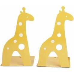 Serre-livres En Fer Antidérapant En Forme De Girafe - 21 Cm - Pour Enfants, Bibliothèque, école, Bureau, Maison - Jaune,Tanètue