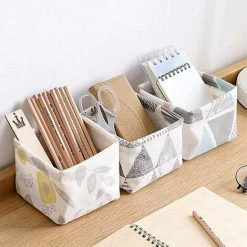 GRID COOL Mini Panier De Rangement En Tissu, 4pcs Corbeilles Table Petit Panier Rangement, Pour étagères Et Bureau Ou Maquillage(Mini Taille: 12 X 12 X 8,5cm) -Petit rangement Soldes Magasin 67672133 3