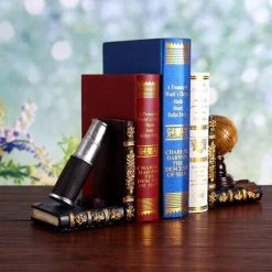 BDD Serre-livres Neat Bookends - Cadeau CD DVD De Bureau Robuste Et Vintage (Globe Et Télescope, 6,3 X 6 X 4 Pouces) -Petit rangement Soldes Magasin 67689758 5