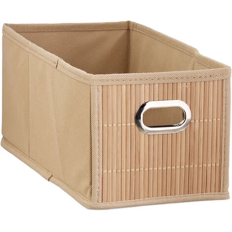 RELAXDAYS 5x Paniers De Rangement Bambou, Corbeille Salle De Bain, Carré, Panière, Boîte étroite, 14x15x31 Cm, Pliant, Nature 4 RELAXDAYS 5x Paniers De Rangement Bambou, Corbeille Salle De Bain, Carré, Panière, Boîte étroite, 14x15x31 Cm, Pliant, Nature – Image 2