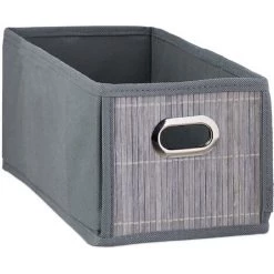 RELAXDAYS 4x Paniers De Rangement Bambou, Corbeille Salle De Bain, Carré, Panière, Boîte étroite, 14x15x31 Cm, Pliant, Gris 8 RELAXDAYS 4x Paniers De Rangement Bambou, Corbeille Salle De Bain, Carré, Panière, Boîte étroite, 14x15x31 Cm, Pliant, Gris -Petit rangement Soldes Magasin 67693523 2