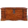 VIDAXL Coffre De Rangement Bois Massif - Brun -Petit rangement Soldes Magasin 67700791 1