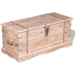 VIDAXL Coffre De Rangement Bois D'Acacia - Brun -Petit rangement Soldes Magasin 67701202 3