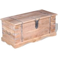 VIDAXL Coffre De Rangement Bois D'Acacia - Brun -Petit rangement Soldes Magasin 67701202 5