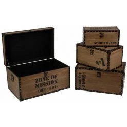 Lot De 4 Malles Rectangulaires Broc Edition - Atmosphera - Marron