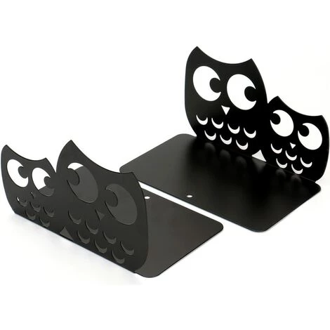 FLYME Paire De Serre-livres En Métal Antidérapant Pour Enfant - Serre-livres En Forme De Hibou - Cadeau Noir 6 FLYME Paire De Serre-livres En Métal Antidérapant Pour Enfant - Serre-livres En Forme De Hibou - Cadeau Noir – Image 4