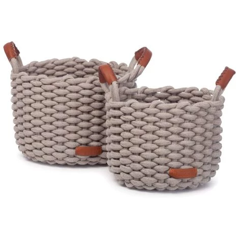 Ensemble De Paniers 2 Pcs Korbo M Coton Gris KidsDepot - Gris 3 Ensemble De Paniers 2 Pcs Korbo M Coton Gris KidsDepot - Gris