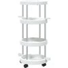 Chariot De Ménage Avec Panier De Rangement Aluminium VidaXL - Blanc -Petit rangement Soldes Magasin 67893193 1