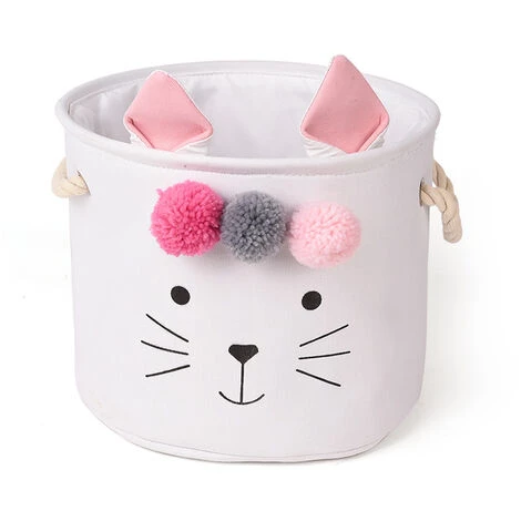 HELLO KITTY BAIN Panier De Rangement Pliable En Tissu Petite Boîte De Rangement Ronde Avec Couvercle à Cordon Et Poignée Pour Vêtements Jouets Blanc 3 HELLO KITTY BAIN Panier De Rangement Pliable En Tissu Petite Boîte De Rangement Ronde Avec Couvercle à Cordon Et Poignée Pour Vêtements Jouets Blanc
