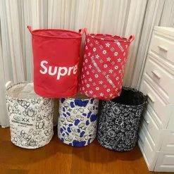 ILOVEMILAN Maison Chambre Vestiaire Vêtements Sales Panier Toile Panier De Rangement Ménage Tissu Articles Divers Finition Jouets Grand Seau De Rangement -Petit rangement Soldes Magasin 67939035 4