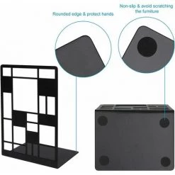 Cisea 2Pcs Serre-livres, Presse-livres En Métal, Serre-livres Noirs, Porte-livres Antidérapants, étagères En Métal, étagères, étagères Pour Enfants(treillis) 8 Cisea 2Pcs Serre-livres, Presse-livres En Métal, Serre-livres Noirs, Porte-livres Antidérapants, étagères En Métal, étagères, étagères Pour Enfants(treillis) -Petit rangement Soldes Magasin 68078186 2