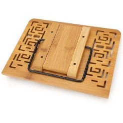 CESIèCLEFOU Support De Livre En Bambou Avec Motif Rétro Creux élégant – Support Réglable Pour Livre De Cuisine Ou Documents De Bureau Pour Livres, Tablette Et PC Lefou -Petit rangement Soldes Magasin 68204862 3