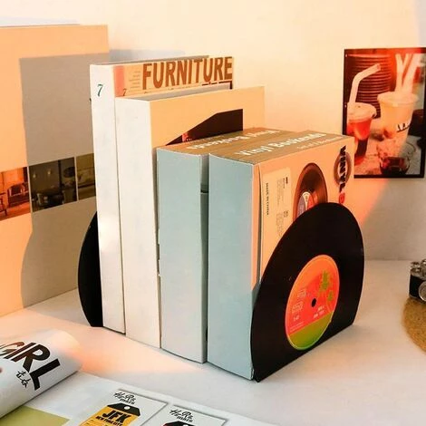 FUIENKO Porte-livres Rétro En Vinyle, 2 Pièces/ensemble, Organisateur De Bureau Vintage, Accessoires Scolaires Et De Bureau,Black 6 FUIENKO Porte-livres Rétro En Vinyle, 2 Pièces/ensemble, Organisateur De Bureau Vintage, Accessoires Scolaires Et De Bureau,Black – Image 4