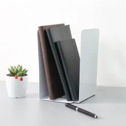 FUIENKO Serre-livres Métalliques En Forme De L, 1 Paire, Support Pour Livre De Bureau, Accessoires De Papeterie Scolaire Et De Bureau, Nouveauté 2022,White -Petit rangement Soldes Magasin 68241685 5